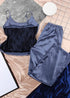 Boho Sleepwear, Pajamas Set, PJ Satin Black Lace, Blanche(12 Colors)